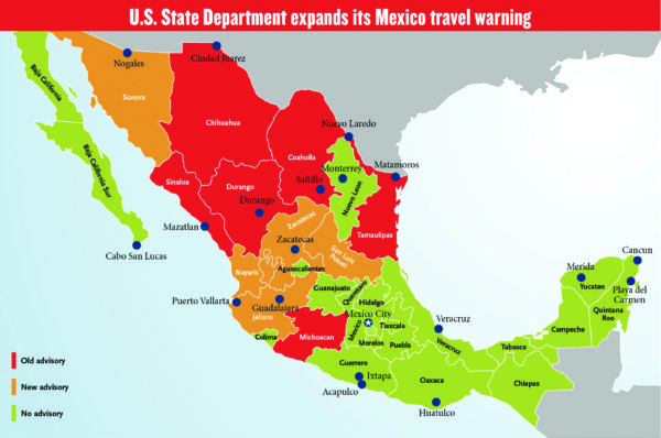 mexico travel warning map 2017